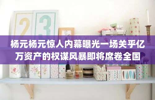 杨元杨元惊人内幕曝光一场关乎亿万资产的权谋风暴即将席卷全国