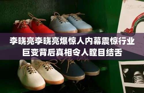 李晓亮李晓亮爆惊人内幕震惊行业巨变背后真相令人瞠目结舌