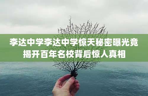 李达中学李达中学惊天秘密曝光竟揭开百年名校背后惊人真相