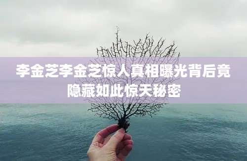 李金芝李金芝惊人真相曝光背后竟隐藏如此惊天秘密