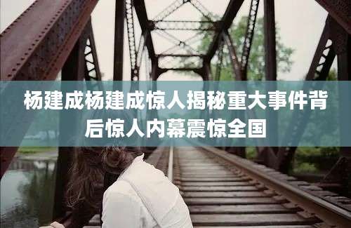 杨建成杨建成惊人揭秘重大事件背后惊人内幕震惊全国