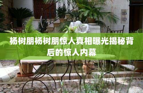 杨树朋杨树朋惊人真相曝光揭秘背后的惊人内幕