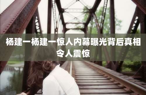 杨建一杨建一惊人内幕曝光背后真相令人震惊
