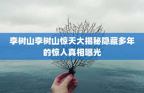 李树山李树山惊天大揭秘隐藏多年的惊人真相曝光