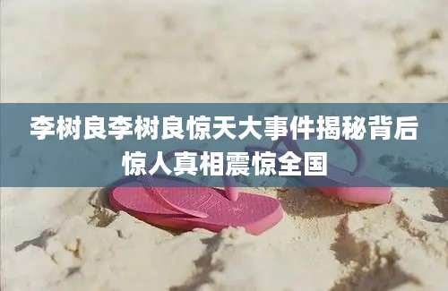 李树良李树良惊天大事件揭秘背后惊人真相震惊全国