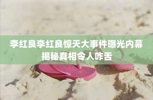 李红良李红良惊天大事件曝光内幕揭秘真相令人咋舌