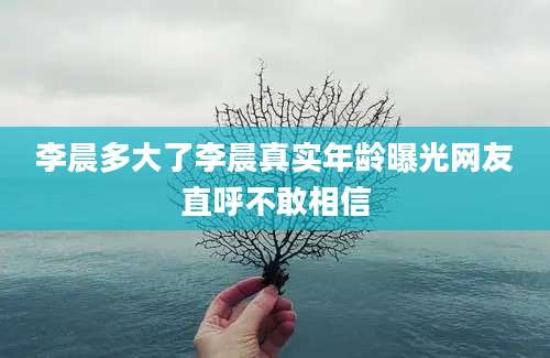 李晨多大了李晨真实年龄曝光网友直呼不敢相信