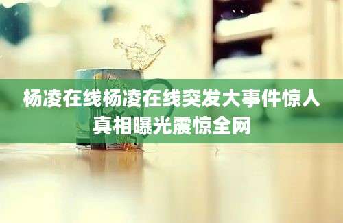 杨凌在线杨凌在线突发大事件惊人真相曝光震惊全网