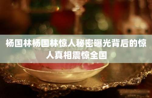 杨国林杨国林惊人秘密曝光背后的惊人真相震惊全国