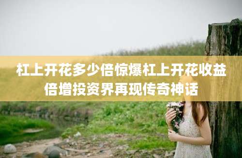 杠上开花多少倍惊爆杠上开花收益倍增投资界再现传奇神话