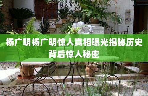 杨广明杨广明惊人真相曝光揭秘历史背后惊人秘密