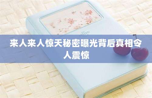 来人来人惊天秘密曝光背后真相令人震惊