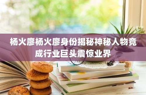 杨火廖杨火廖身份揭秘神秘人物竟成行业巨头震惊业界