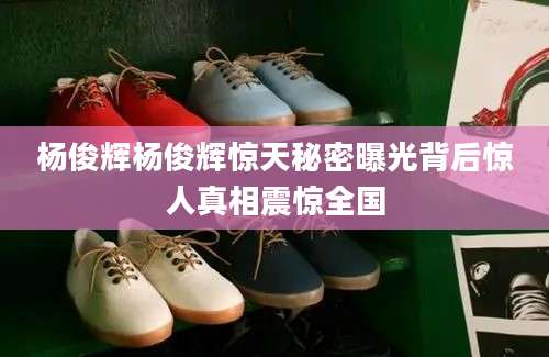杨俊辉杨俊辉惊天秘密曝光背后惊人真相震惊全国