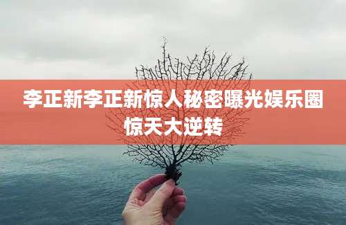 李正新李正新惊人秘密曝光娱乐圈惊天大逆转