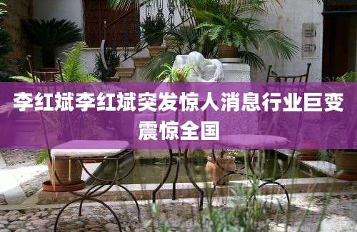 李红斌李红斌突发惊人消息行业巨变震惊全国
