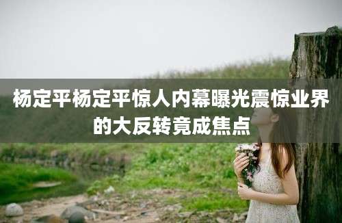 杨定平杨定平惊人内幕曝光震惊业界的大反转竟成焦点