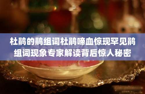 杜鹃的鹃组词杜鹃啼血惊现罕见鹃组词现象专家解读背后惊人秘密