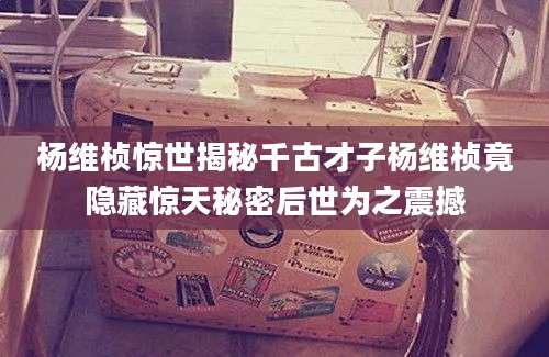 杨维桢惊世揭秘千古才子杨维桢竟隐藏惊天秘密后世为之震撼
