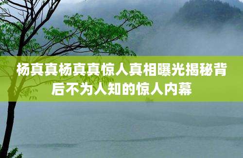 杨真真杨真真惊人真相曝光揭秘背后不为人知的惊人内幕