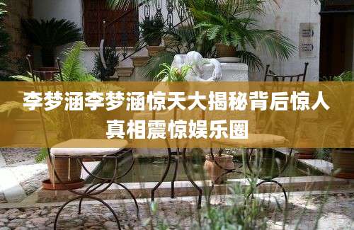 李梦涵李梦涵惊天大揭秘背后惊人真相震惊娱乐圈