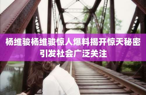 杨维骏杨维骏惊人爆料揭开惊天秘密引发社会广泛关注