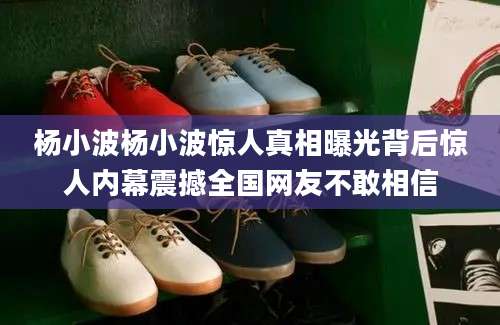 杨小波杨小波惊人真相曝光背后惊人内幕震撼全国网友不敢相信
