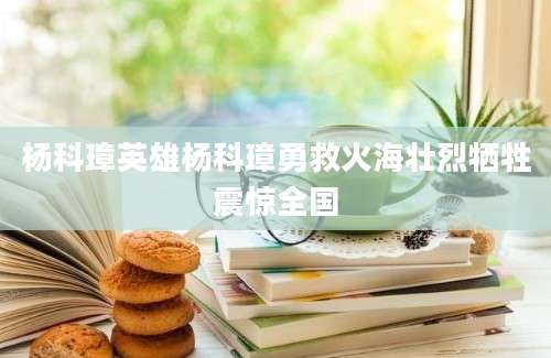 杨科璋英雄杨科璋勇救火海壮烈牺牲震惊全国