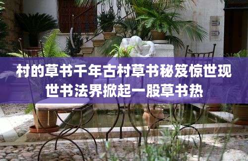 村的草书千年古村草书秘笈惊世现世书法界掀起一股草书热